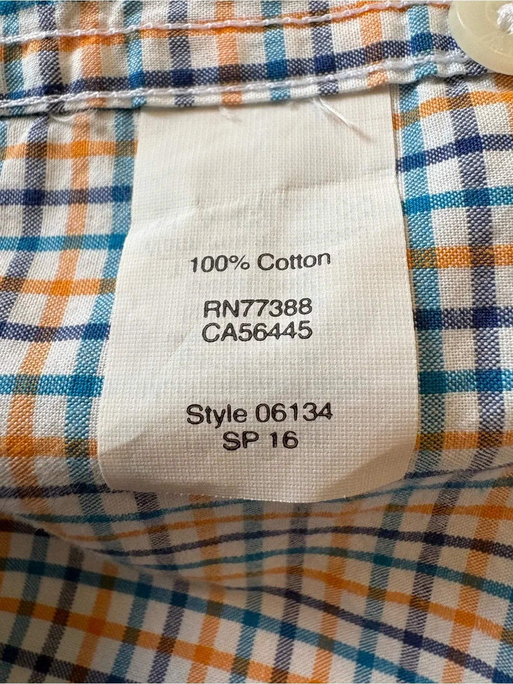 J Crew Men's Checked Button-Down Long Sleeve Shirt Blue & Orange Size Medium